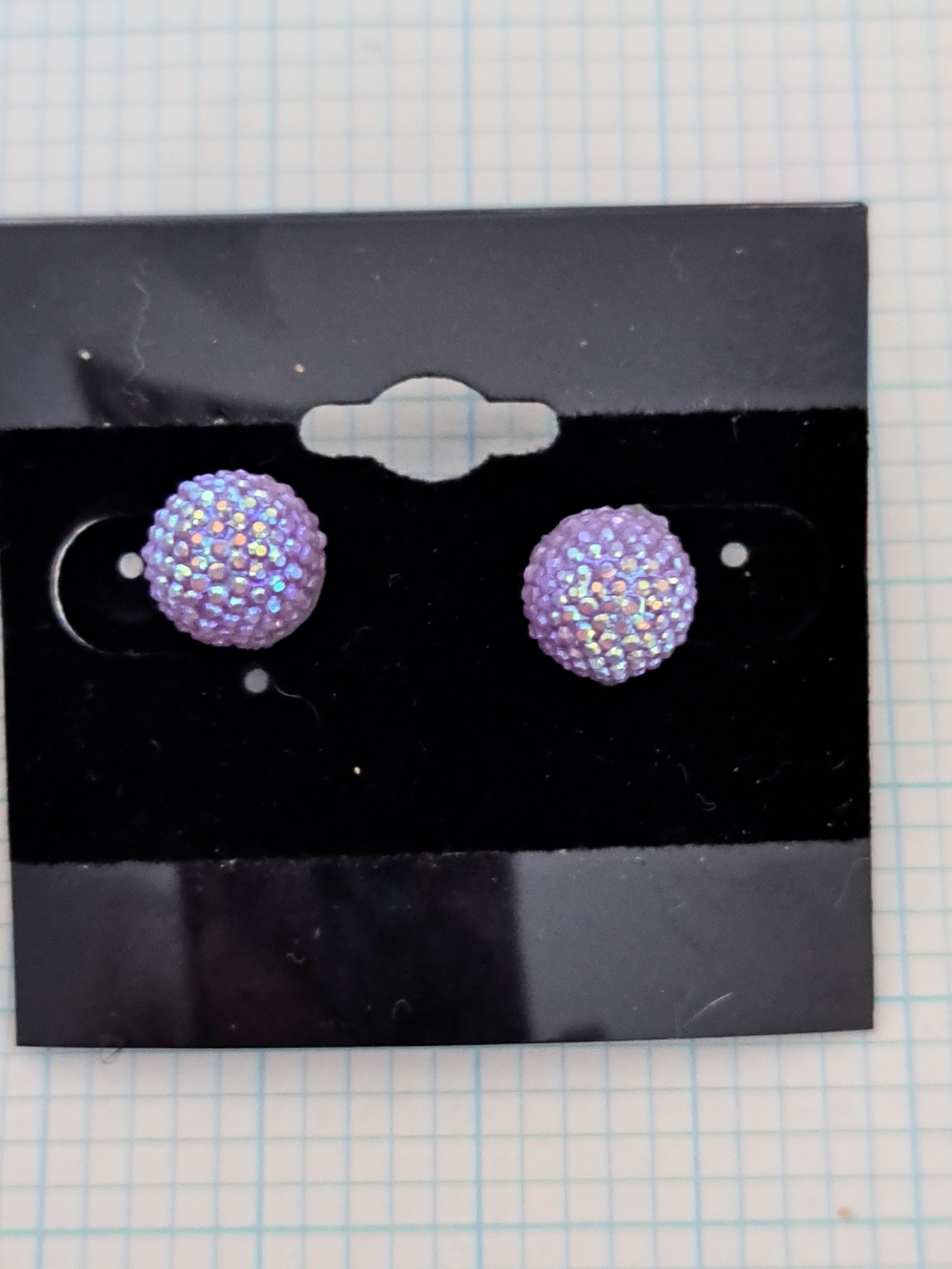 Purple Iridescent Dome Stud Earrings - Sparkling Women's Jewelry